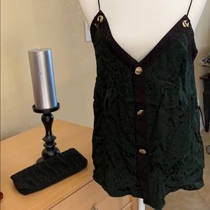Green & black top